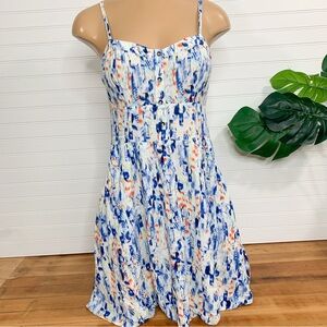 Express Blue and Orange Abstract Mini Dress